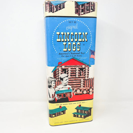 Vintage Lincoln Log Playset in Original Box