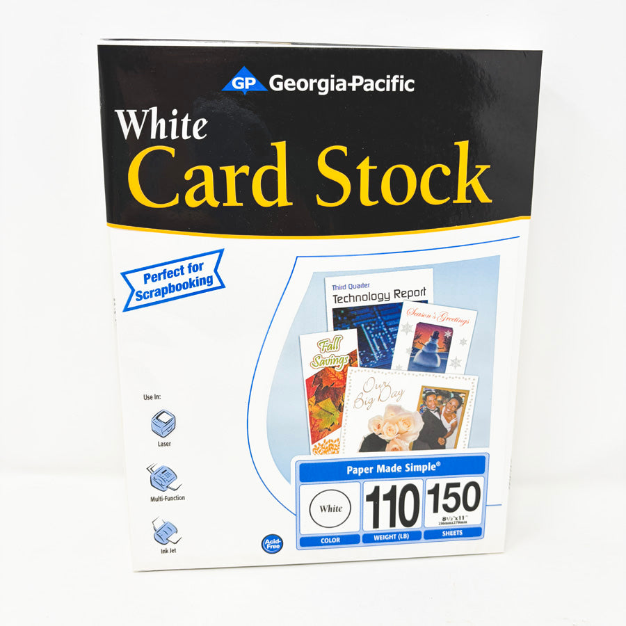Georgia Pacific White Card Stock – 8.5" x 11"