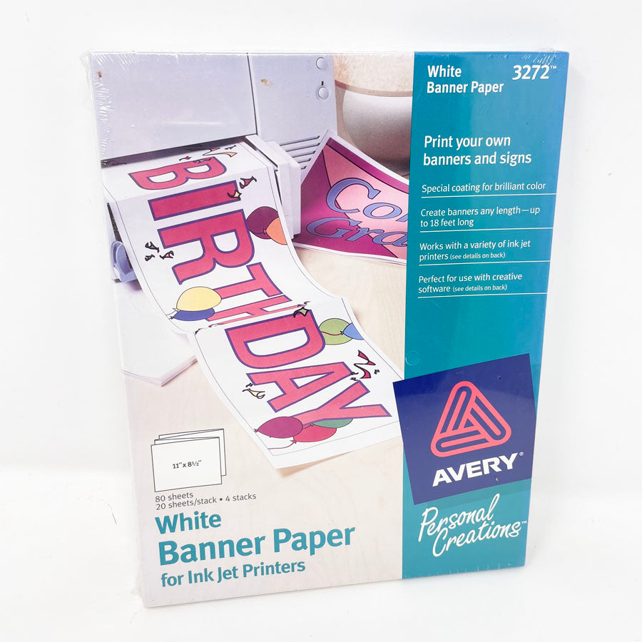 Avery White Banner Paper