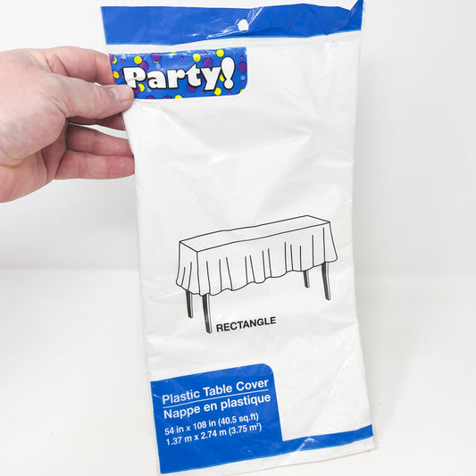 White Plastic Table Cover