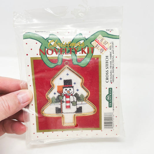 Vintage Traditions Christmas Novelty Cross Stitch Kit - Snowman