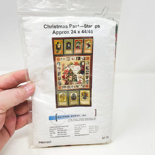 Christmas Past Stamps Fabric Panel