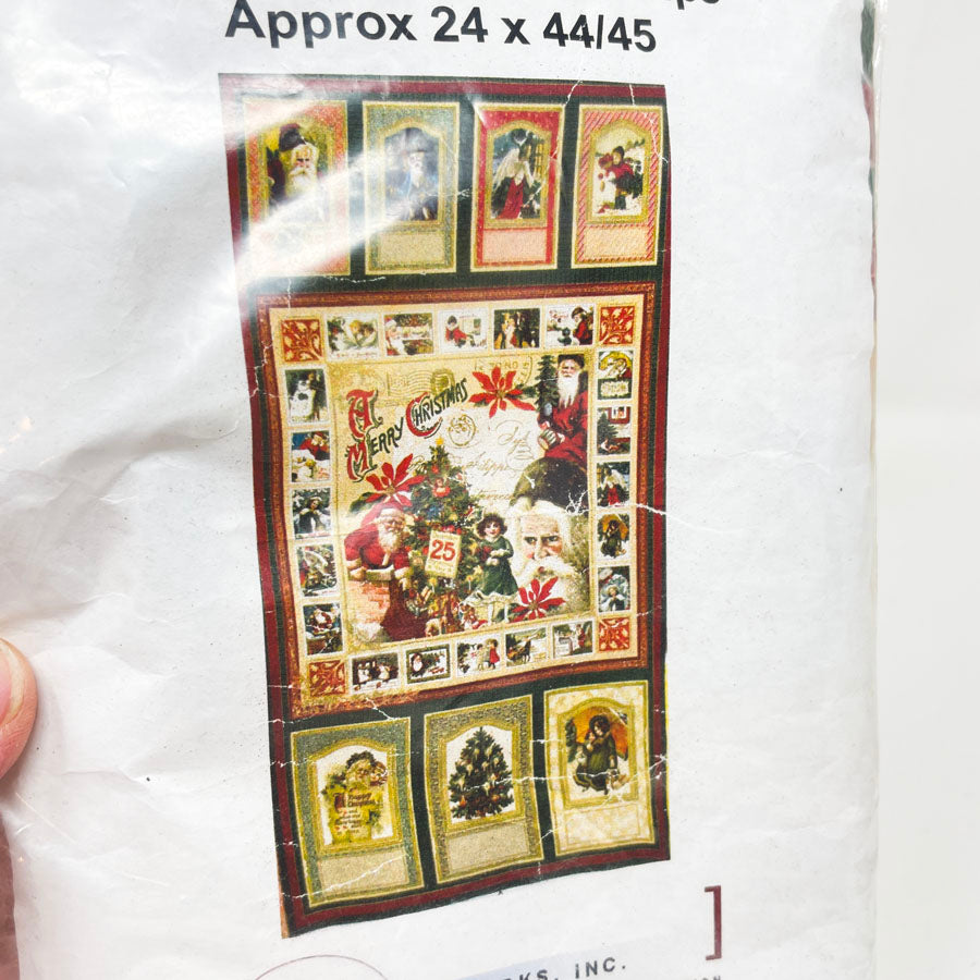 Christmas Past Stamps Fabric Panel