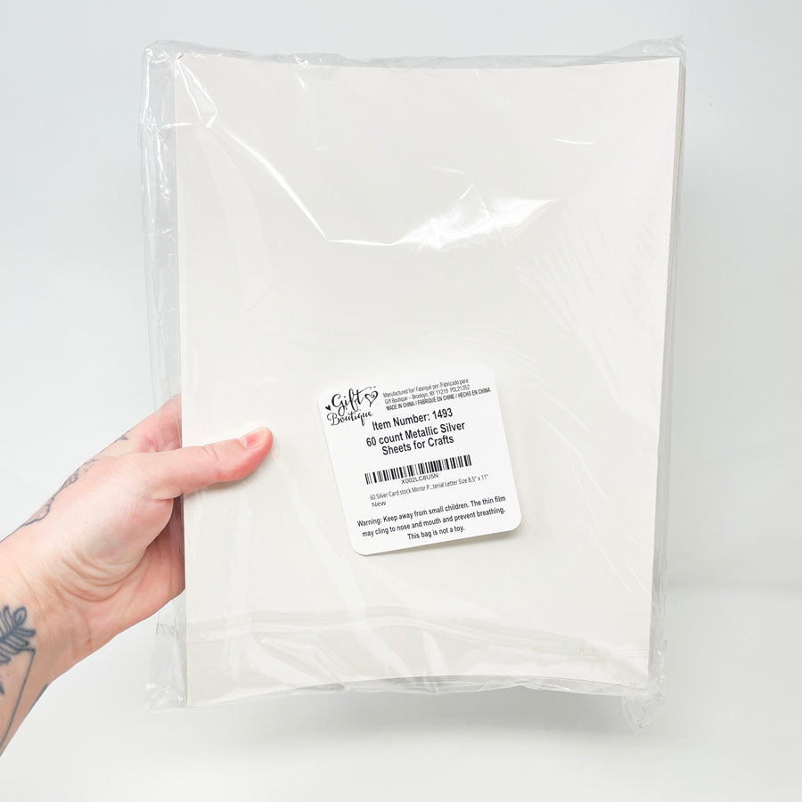 Gift Boutique Metallic Silver Sheets for Crafts