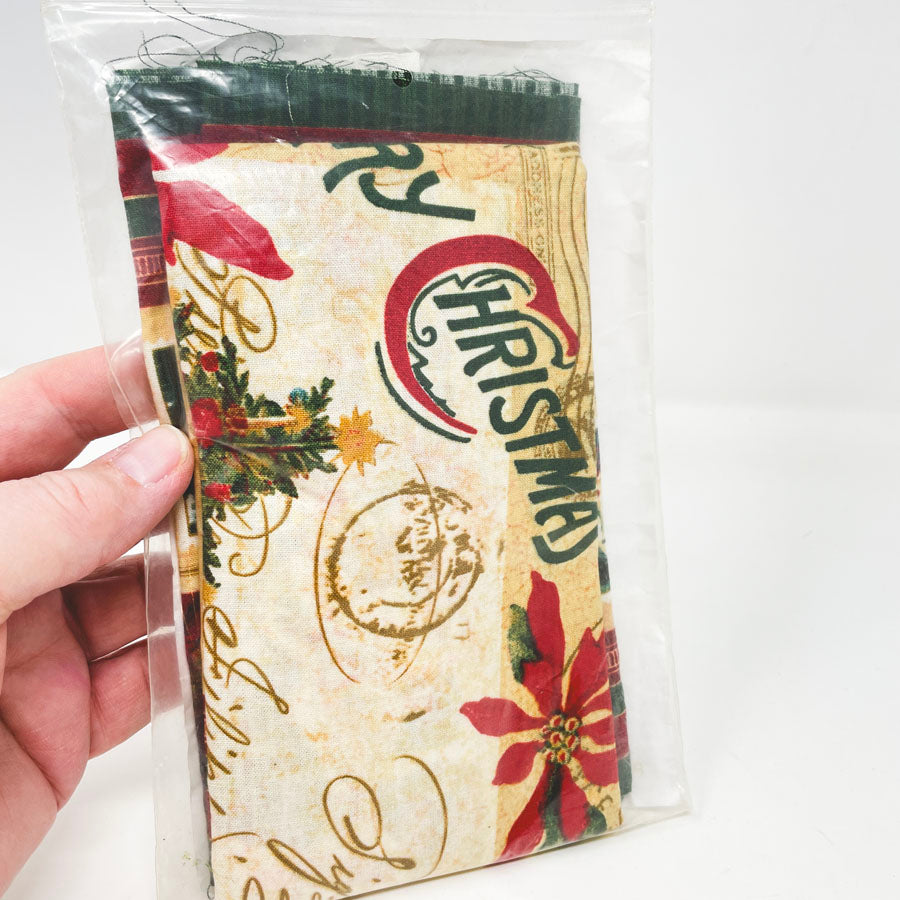 Christmas Past Stamps Fabric Panel