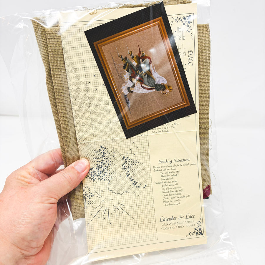Lavender & Lace The First Angel of Light Cross Stitch Kit (Started)