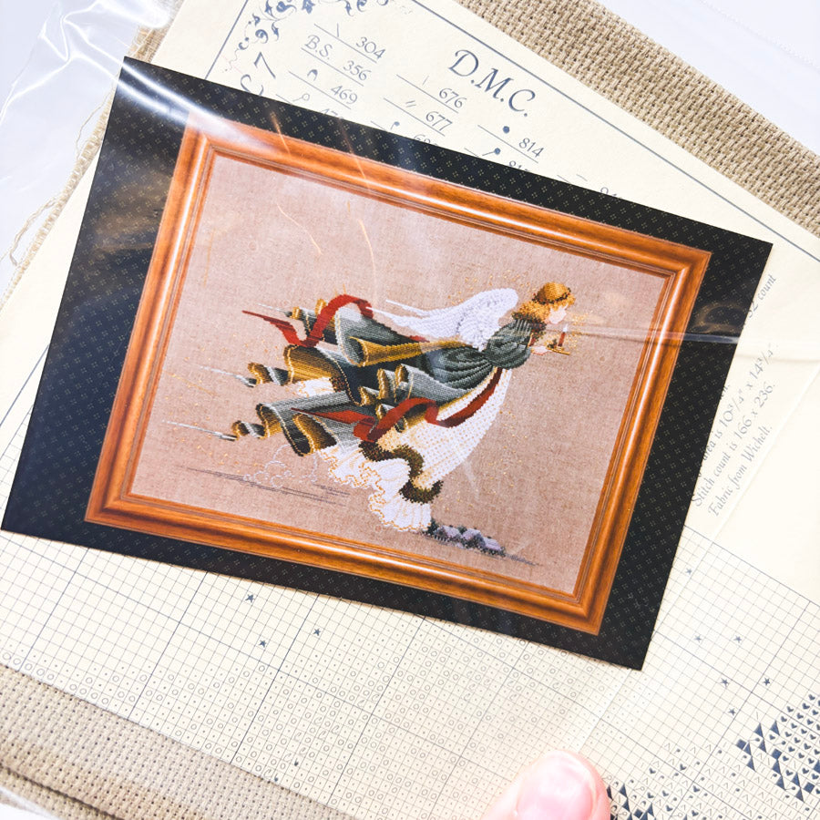 Lavender & Lace The First Angel of Light Cross Stitch Kit (Started)