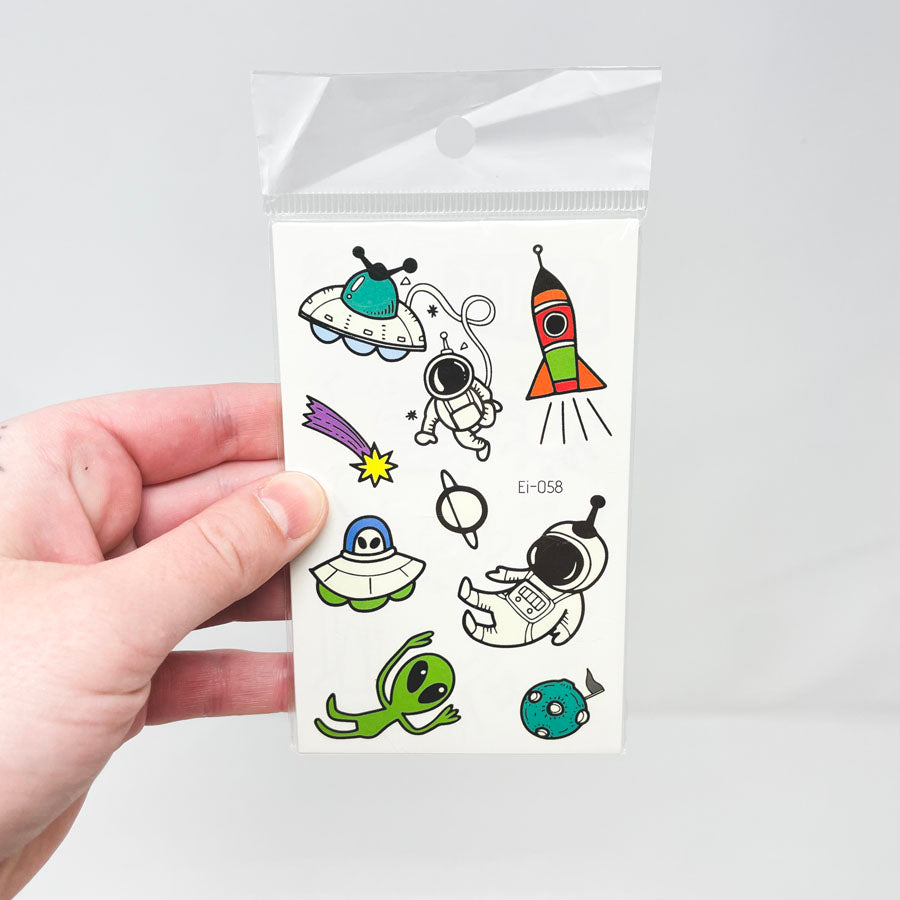 Outer Space Cartoon Tattoo Party Favors