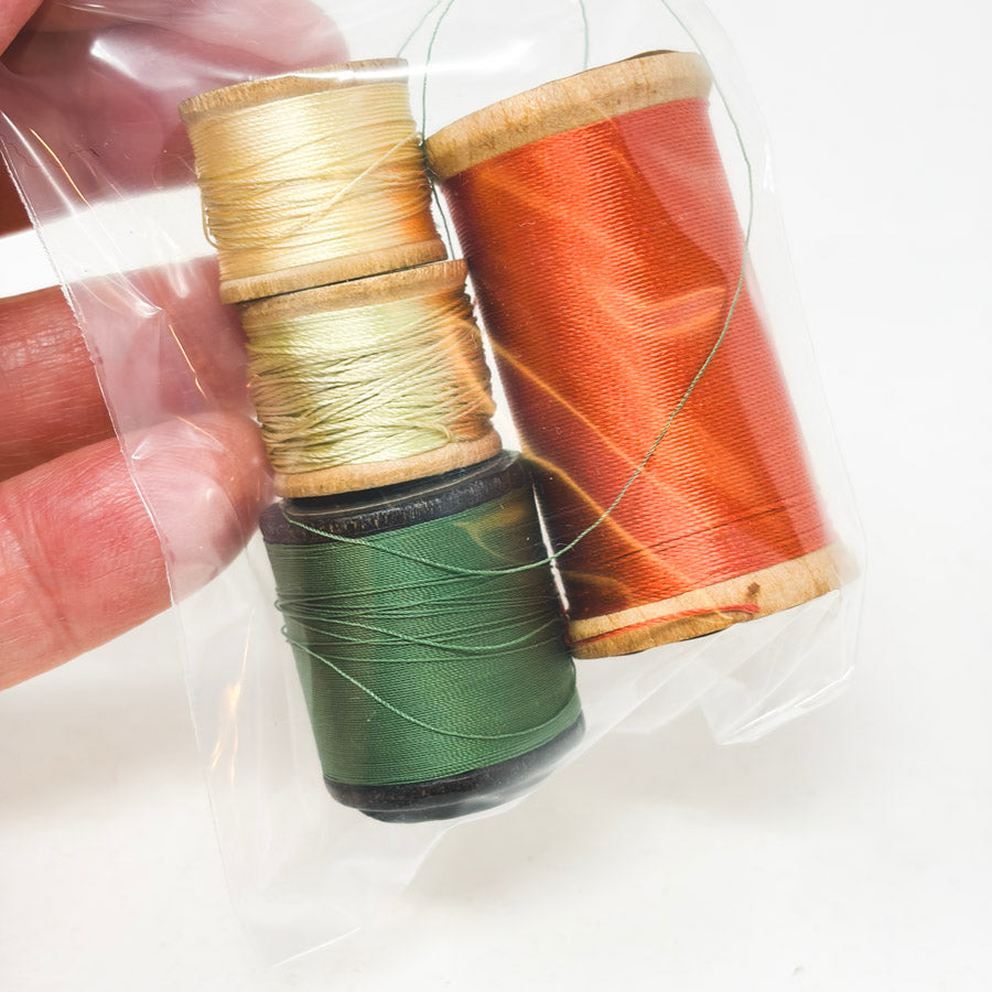 Vintage Wood Spool Thread Bundle