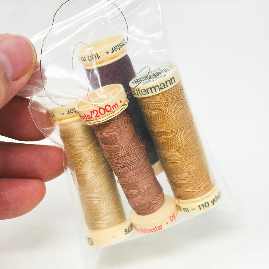 Mixed With Gutermann Brown Thread Bundle (4)
