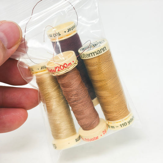 Mixed With Gutermann Brown Thread Bundle (4)