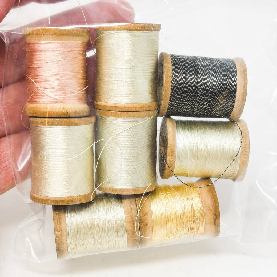 8 Vintage Small Wood Thread Spools