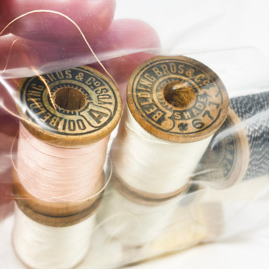 8 Vintage Small Wood Thread Spools