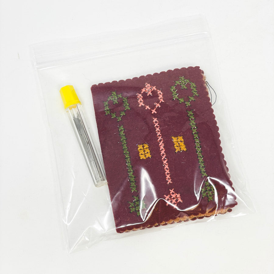 Embroidered Needle Holder with Needles
