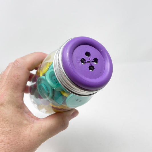 Button Collectors Bright Mix Multi-Sized Buttons Jar, 8 Ounces