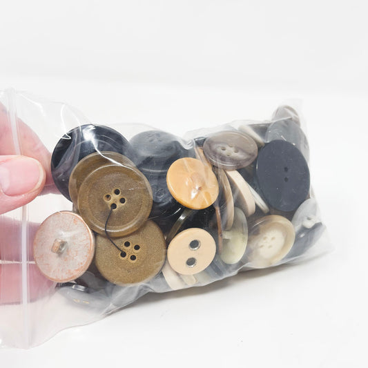 Vintage Buttons--Bag of Large Black/Brown