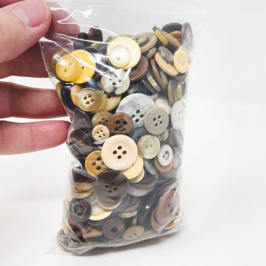 Vintage Buttons--Bag of Coffee & Cream