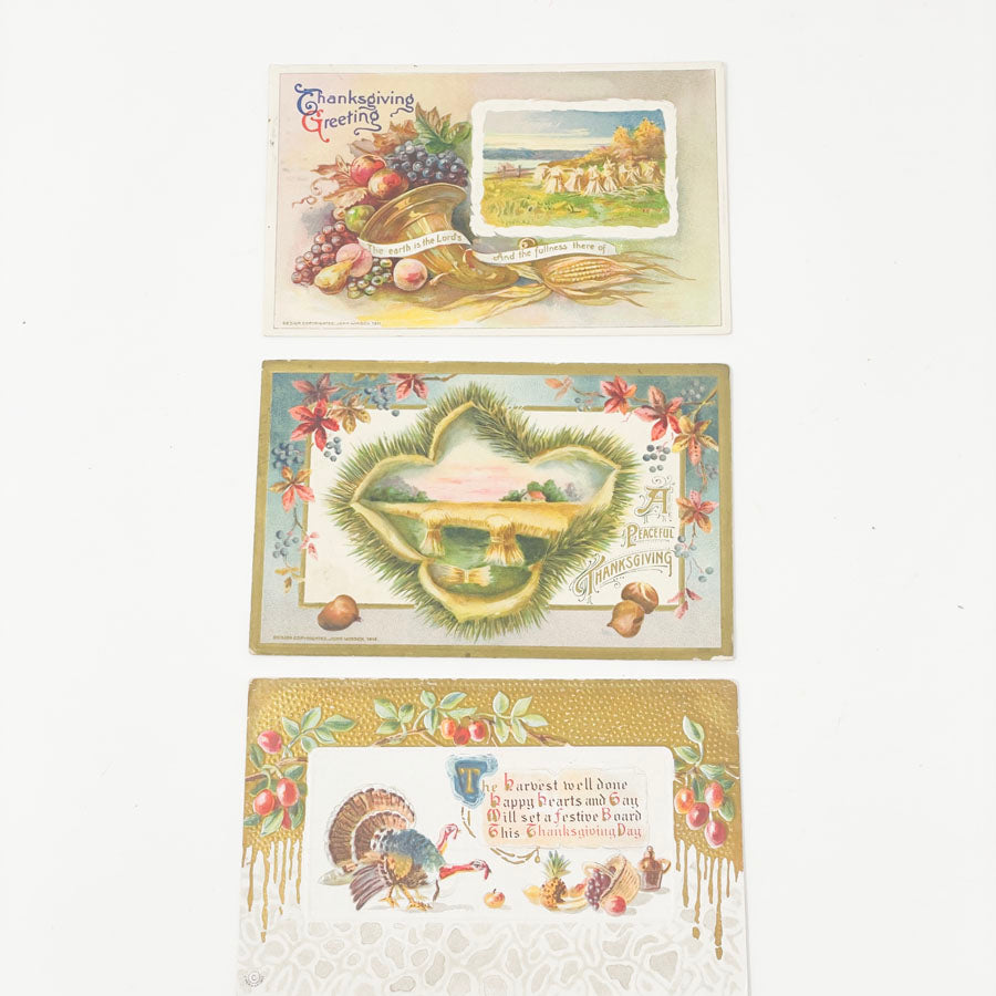 Eight Antique Edwardian Thanksgiving Postcards