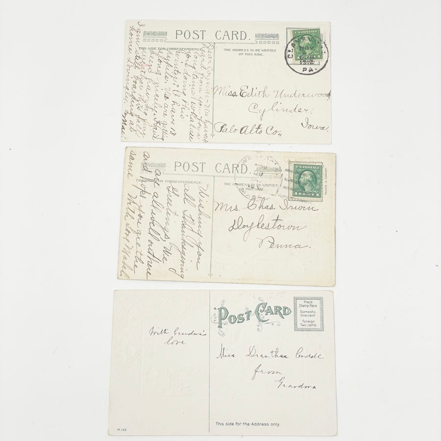 Eight Antique Edwardian Thanksgiving Postcards