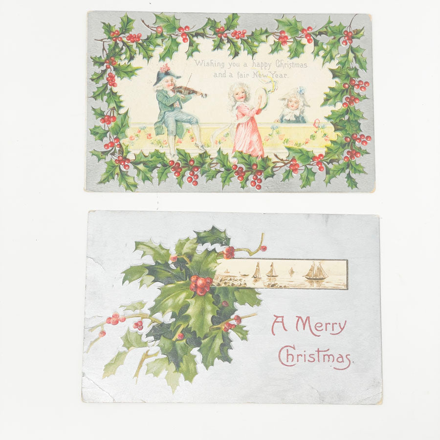 Eight Antique Edwardian New Year/St. Pats/Christmas Postcards