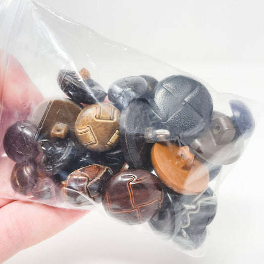 Vintage Buttons--Bag of Leather Knot