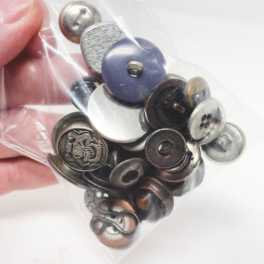 Vintage Buttons--Bag of Metal Smalls