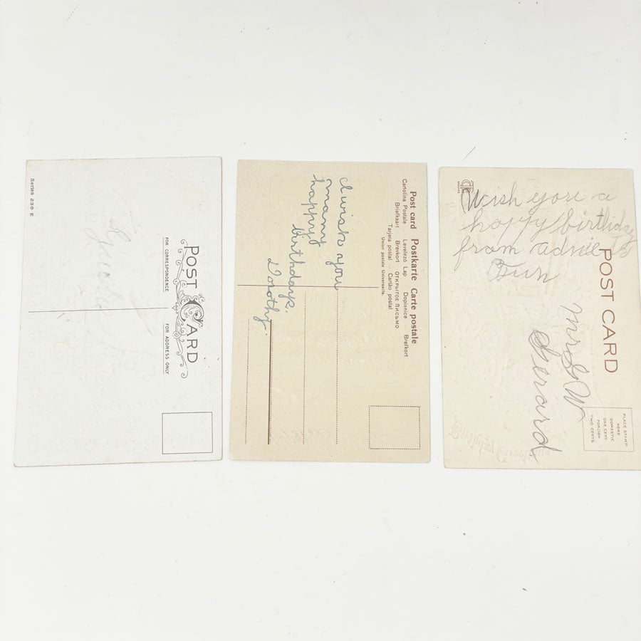Nine Antique Edwardian Birthday Postcards