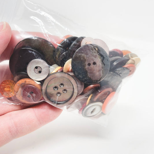Vintage Buttons--Bag of Reds & Purples