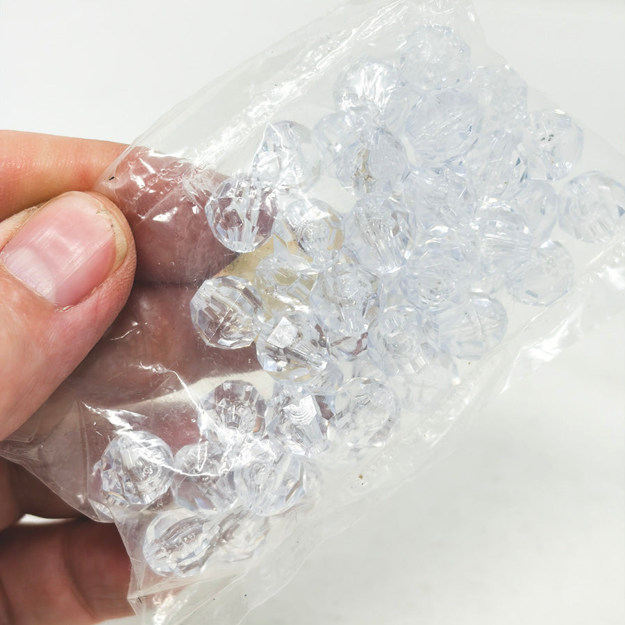 Clear Plastic Faceted Beads