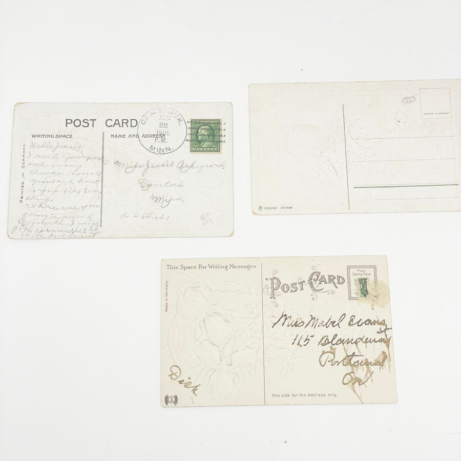 Nine Antique Edwardian Birthday Postcards
