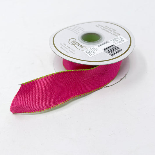 Caspari Satin Pink & Green Ribbon