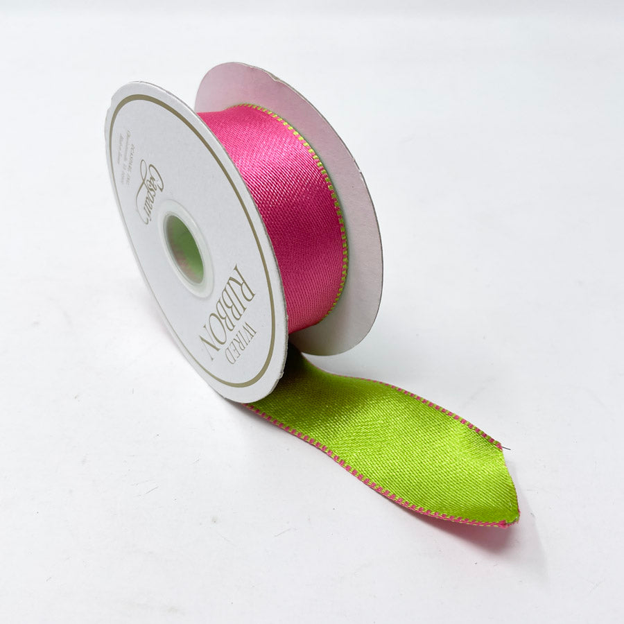 Caspari Satin Pink & Green Ribbon