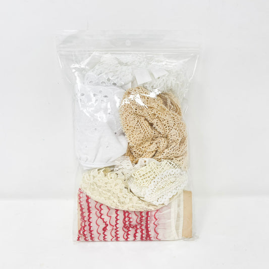 Red & White Lace Trim Bundle