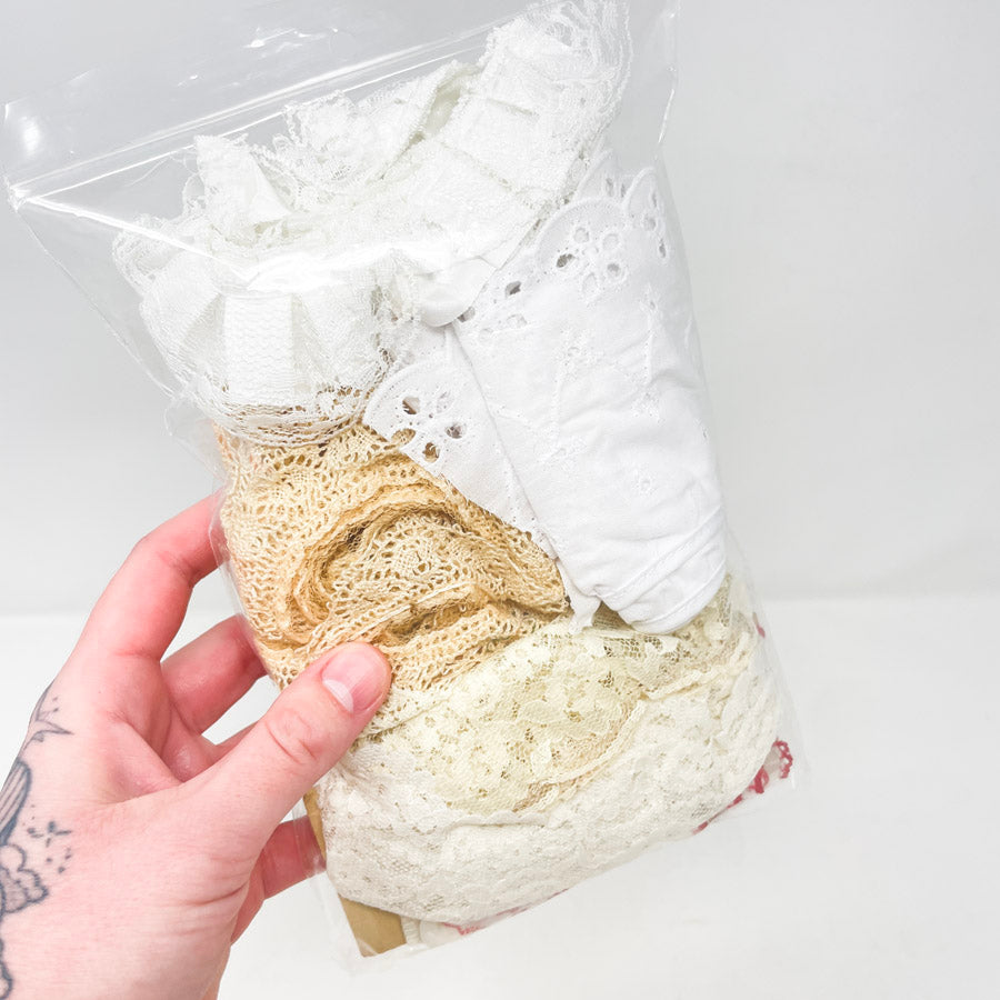 Red & White Lace Trim Bundle