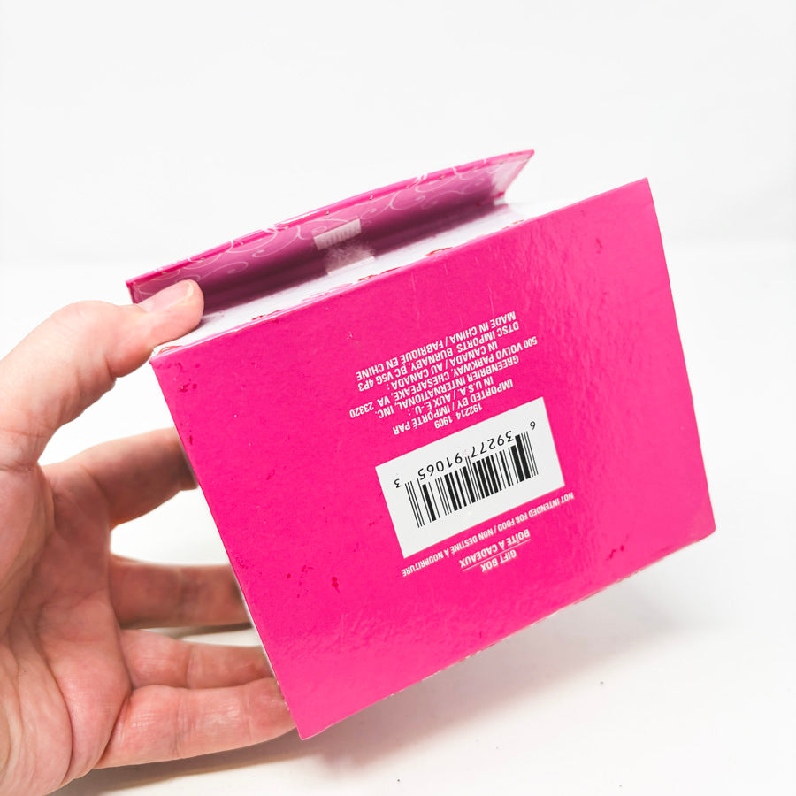 Pink Floral Heart Gift Box With Velcro Lid