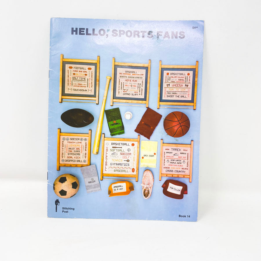 "Hello, Sports Fans" Cross-Stitch Chart Book No. 14 by Stitching Post