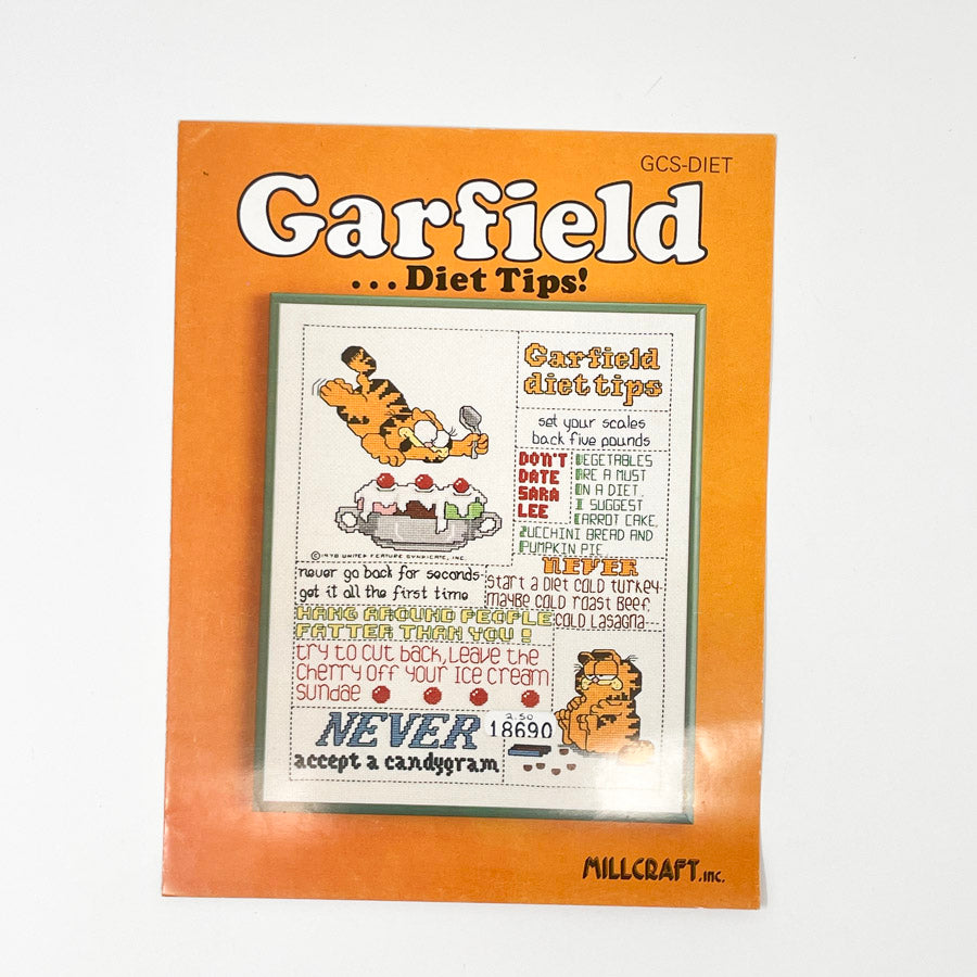 Vintage Cross Stitch Pattern - 1970s - Garfield - Pick a Pattern