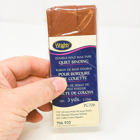 Wrights Double Fold Bias Tape Quilt Binding (Spice)