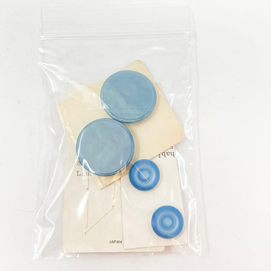 Bundle of 12 Light Blue Carded Buttons