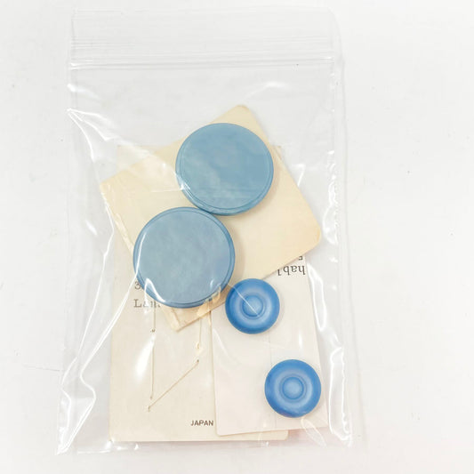 Bundle of 12 Light Blue Carded Buttons