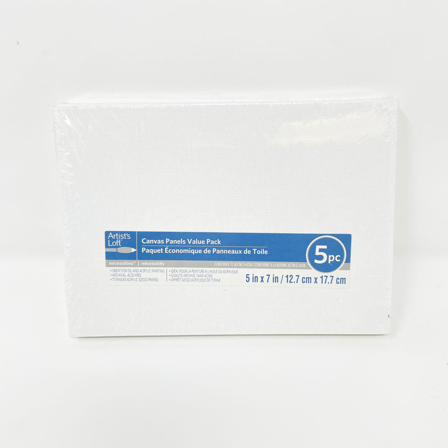 5" x 7" Artist's Loft Canvas Panel - 5 pk