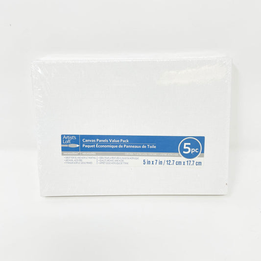 5" x 7" Artist's Loft Canvas Panel - 5 pk