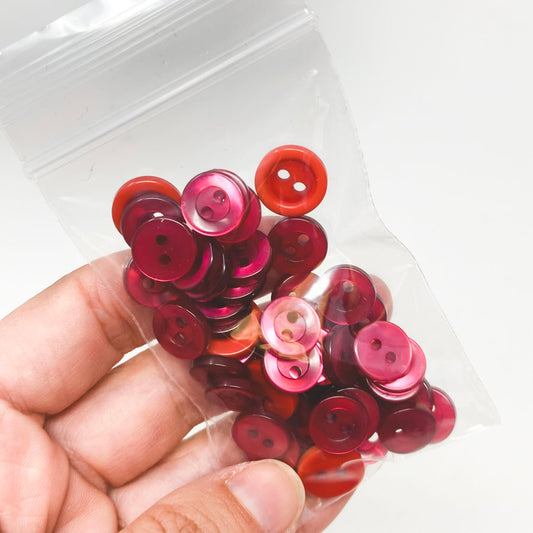 Small Bag of Red Two Hole Buttons