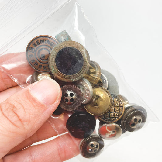 Small Bag of Mixed Color/Size Metal Buttons
