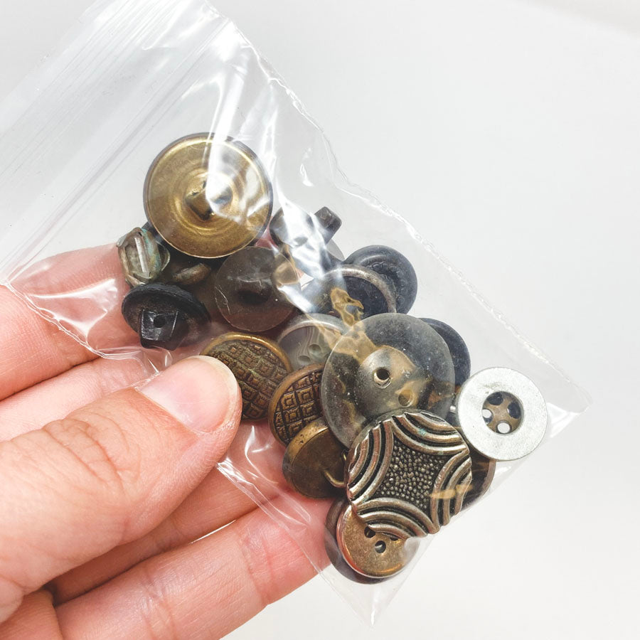 Small Bag of Mixed Color/Size Metal Buttons