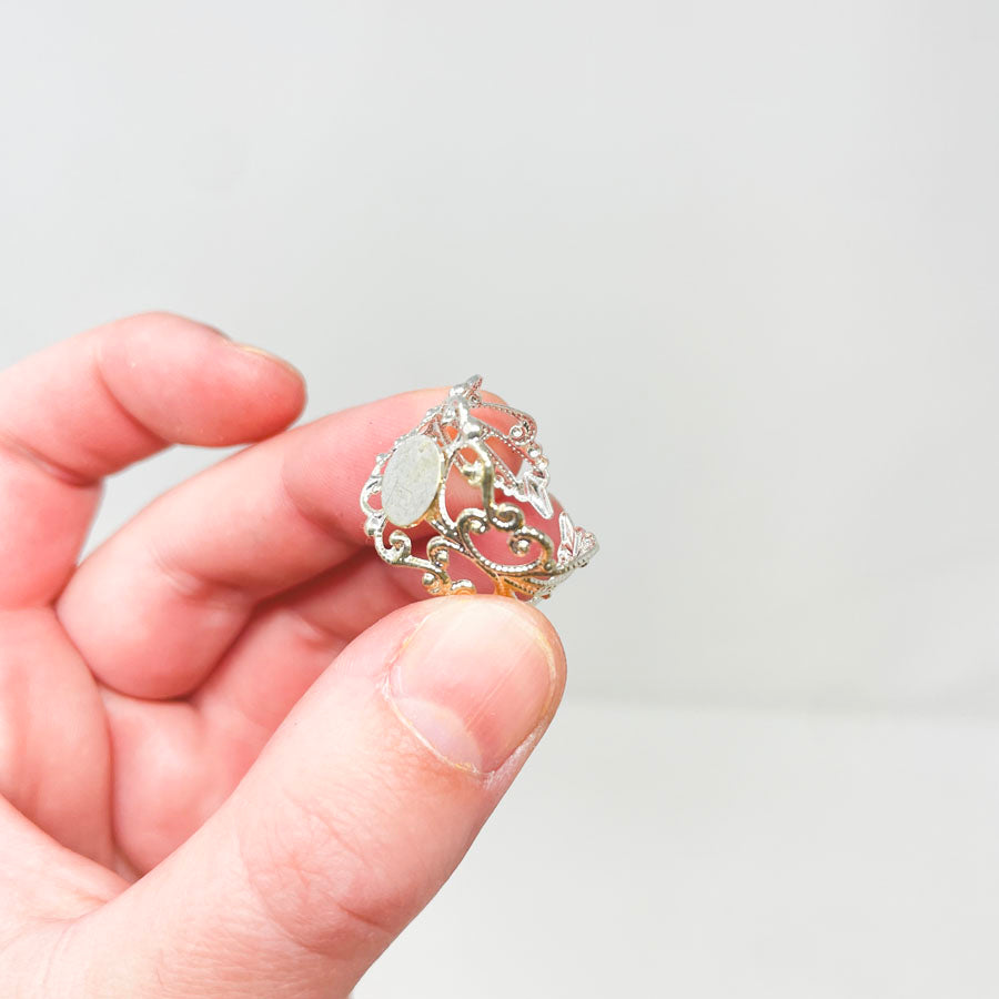 Silver Tone Cuff Ring Base Bag