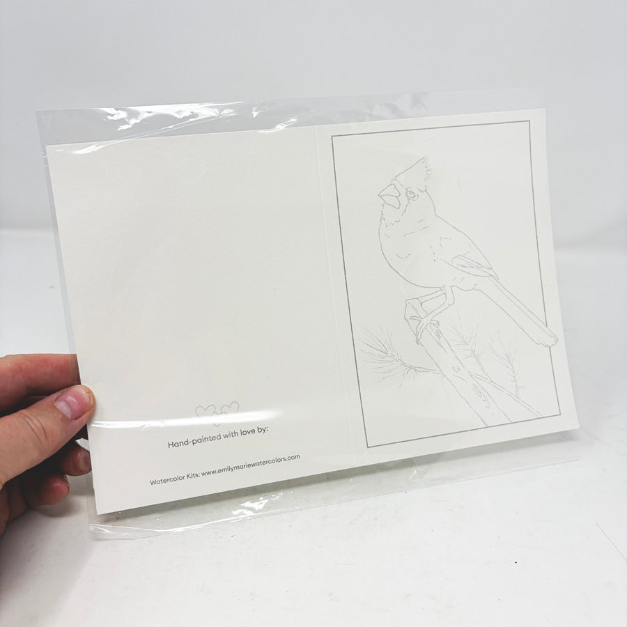 Cardinal Card and Envelope for Painting