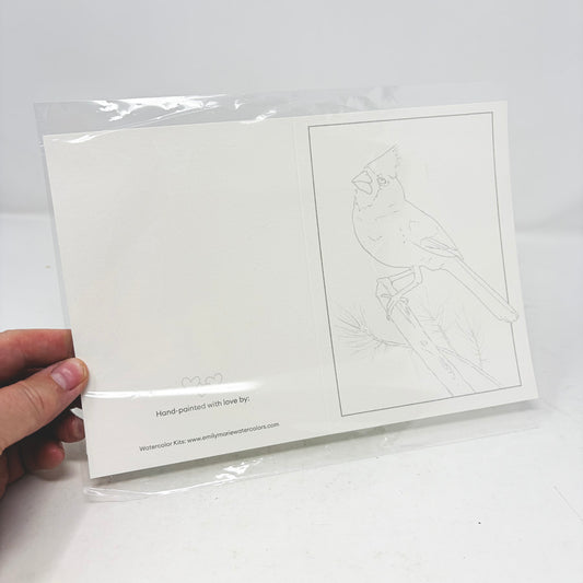 Cardinal Card and Envelope for Painting
