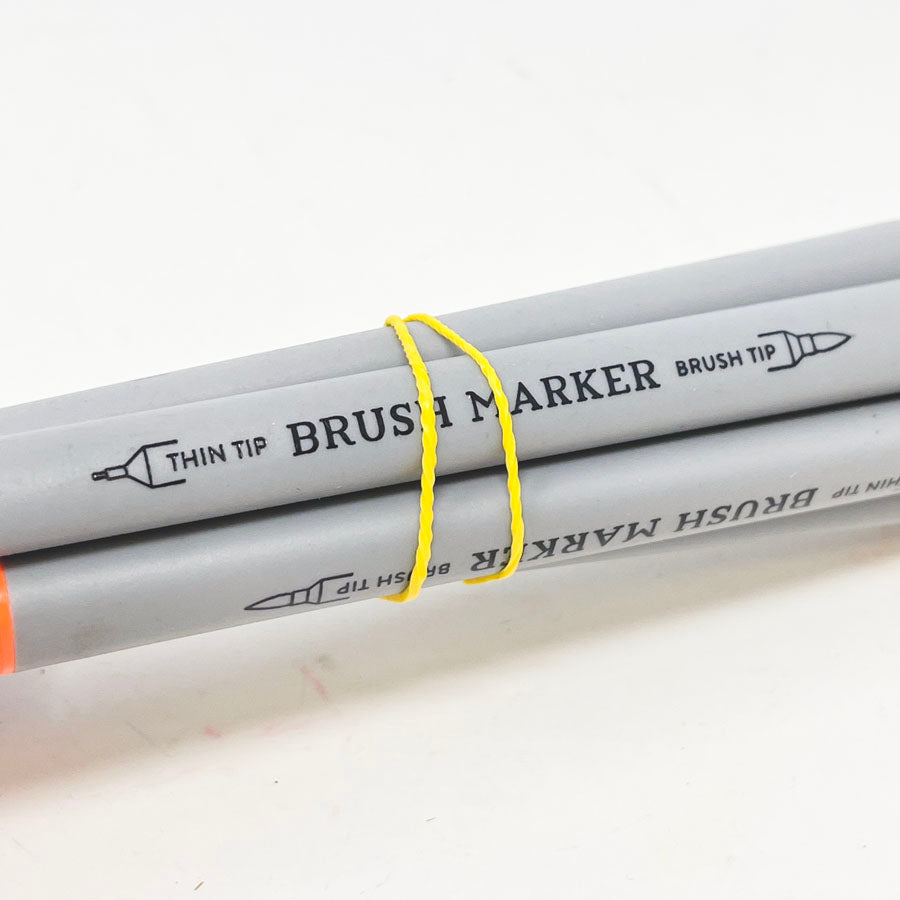 Dual Tip Brush Markers Set of 5 (Brand Unknown)