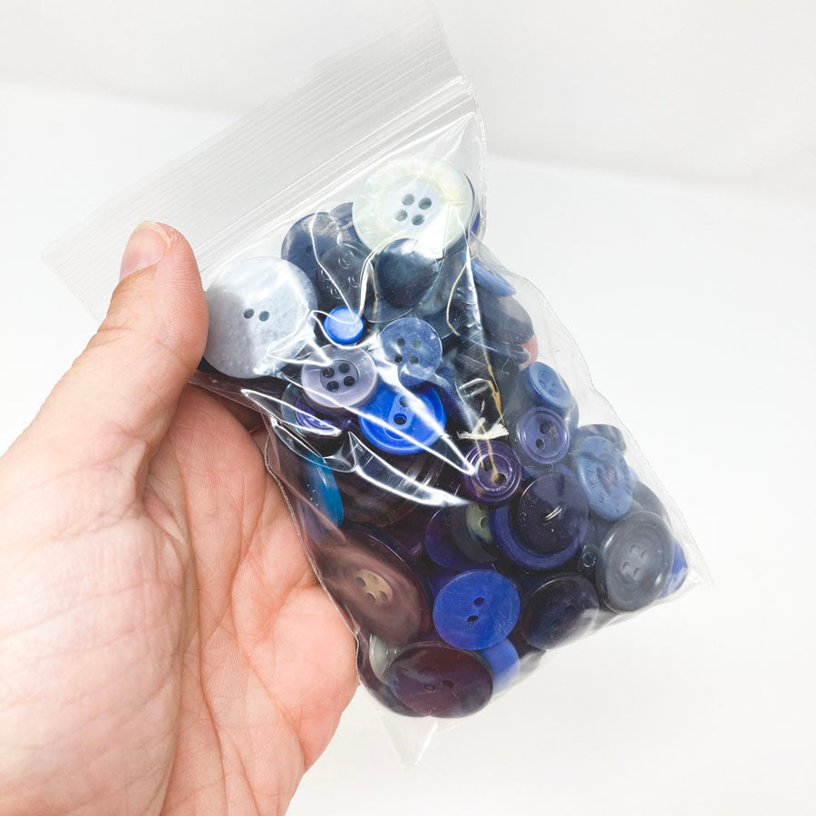 Medium Bag of Asst. Blue Buttons